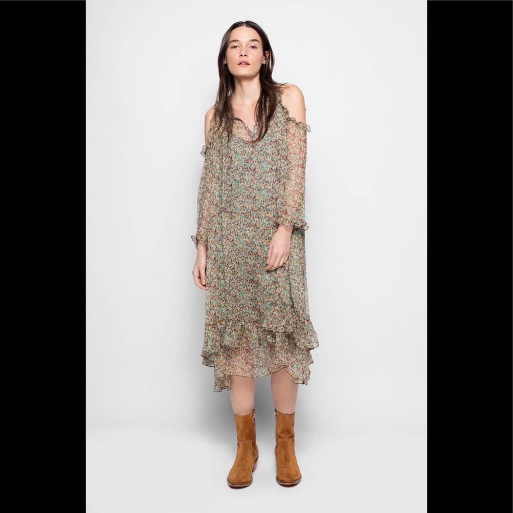 Zadig & Voltaire Reef print sheer chiffon silk dress M